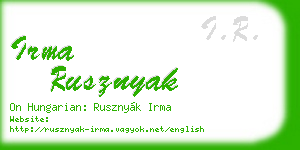 irma rusznyak business card